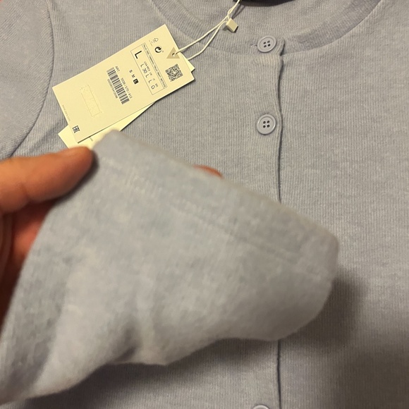 Zara blue long sleeve round neck soft cardigan NWT - Picture 4 of 10
